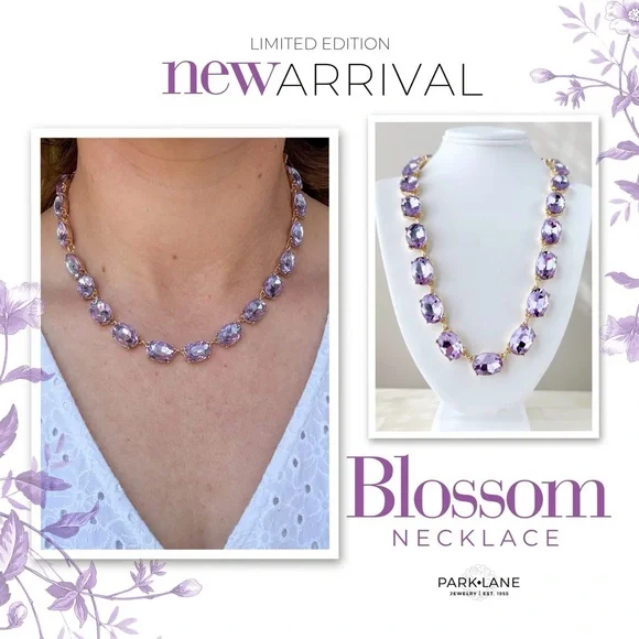 Park Lane Blossom Necklace - Lavender and Gold FREE SHIP! TODAY ONLY!! - Picture 2 of 4